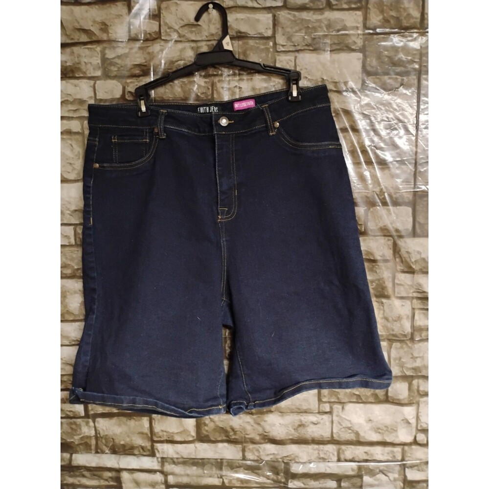 Faith Jeans Women's Size 20W Blue Don't Loose Faith Stretchy Shorts